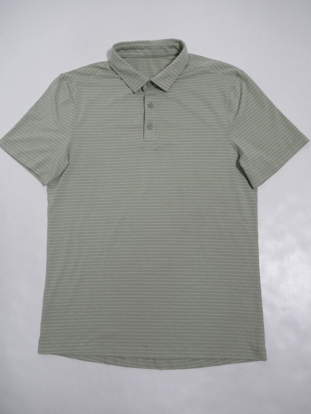Lululemon Evolution Short Sleeve Polo Agile Stripe Green Fern White Size S